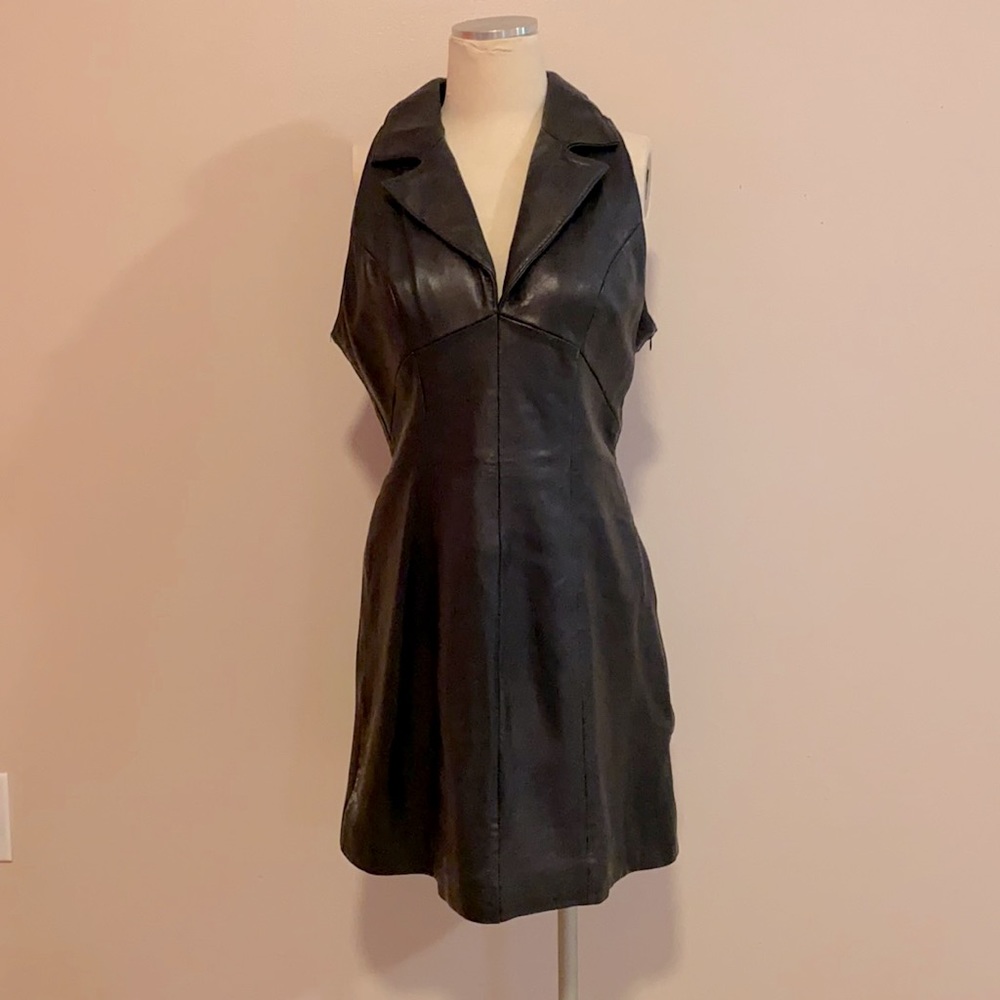 Vintage Tannery West Leather Sleeveless Dress